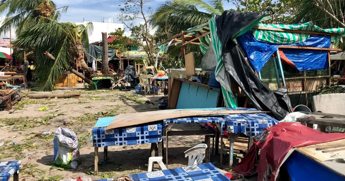 Aftermath of a typhoon in the Philippines