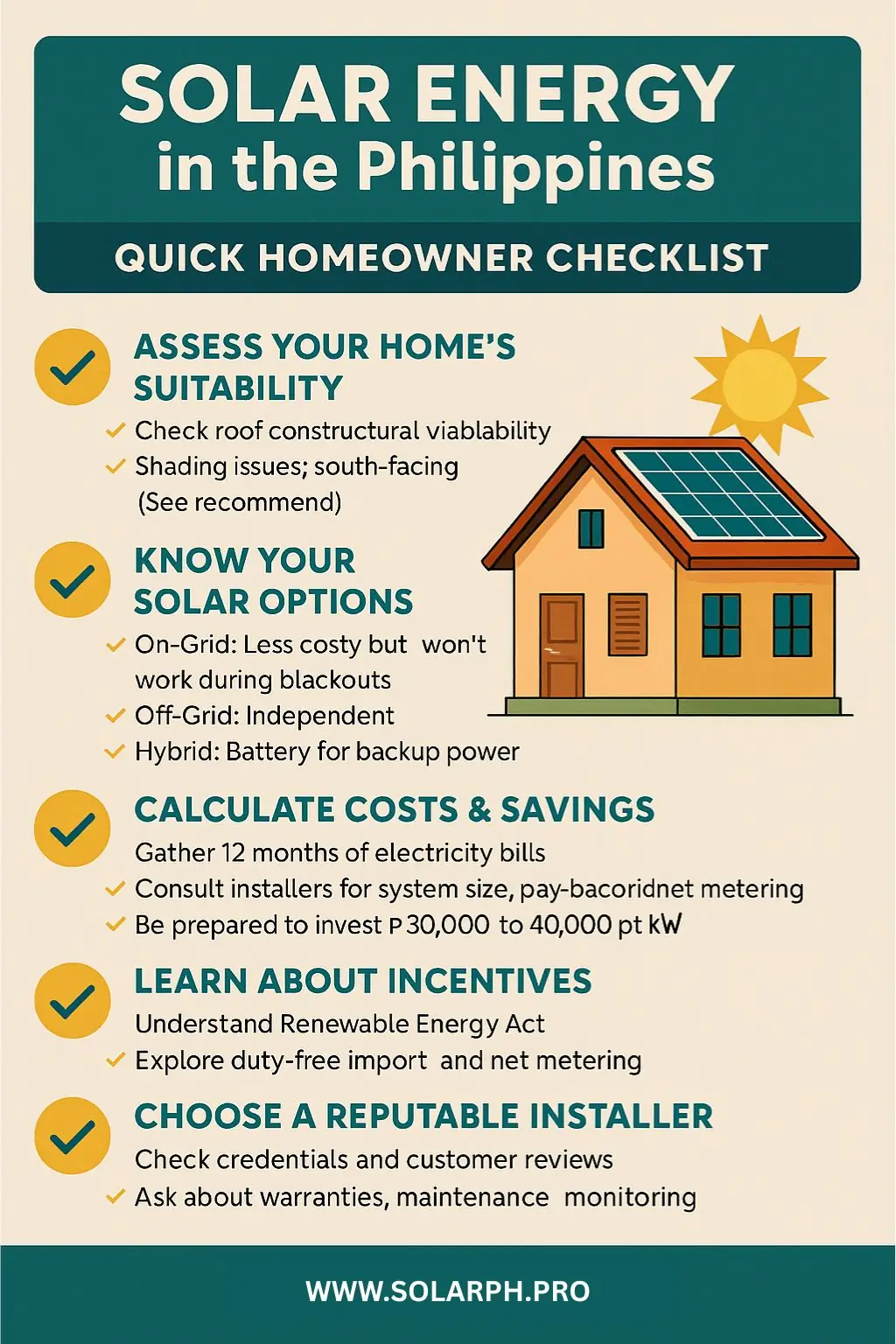 Solar Energy Chechlist for Homeowners in the Philippines